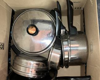 Many pots and pans available.