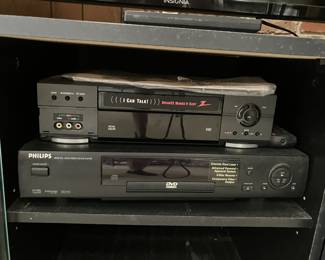 Sample of several VCR and DVD players available.