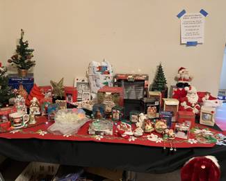 This is a sample of lots of Christmas decor available, including vintage glass ornaments, cermics, etc.  is not all pictured.