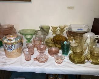 Depression glass, and Lusterware from Japan
