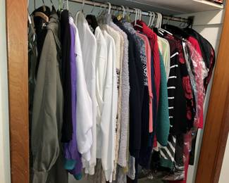 Womens coats and sweaters, a couple men's jackets also.