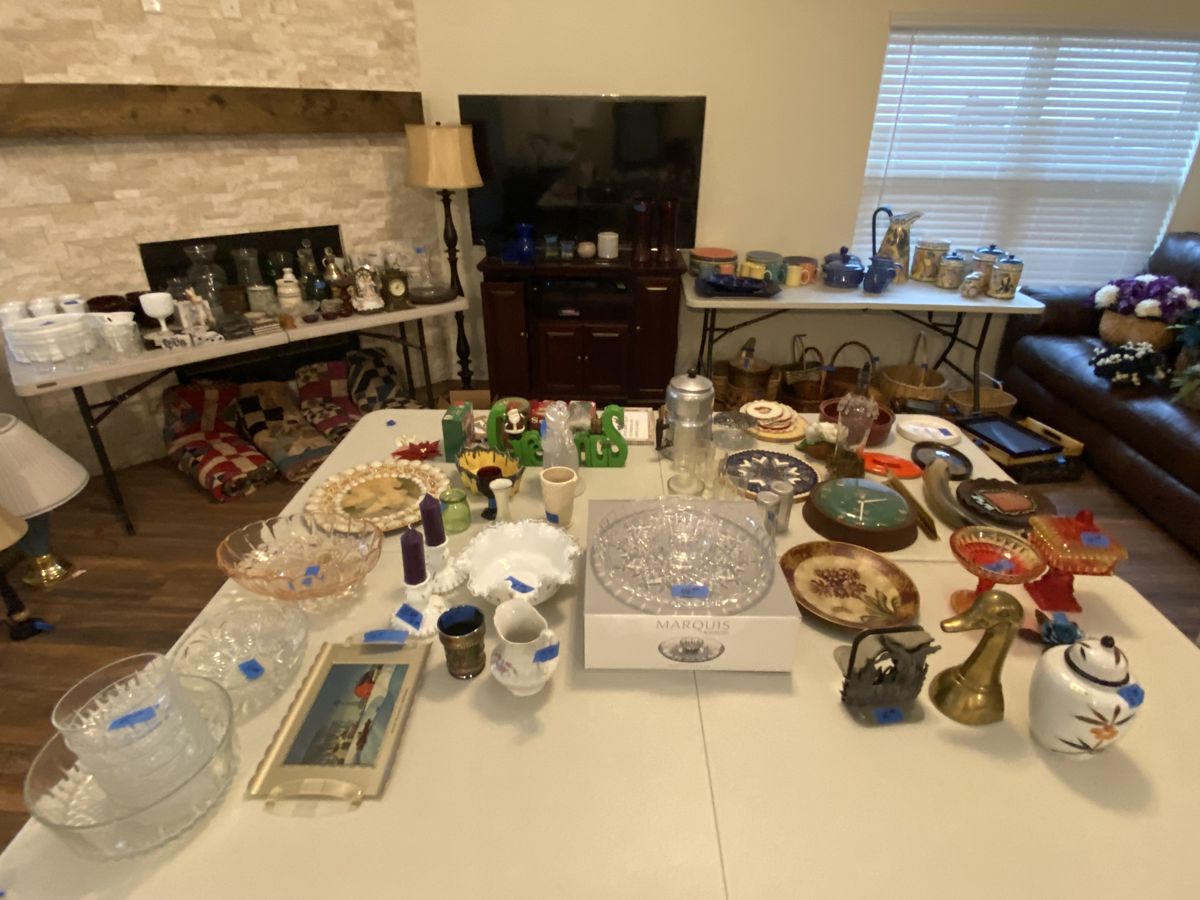 Waterford tray, bowls.