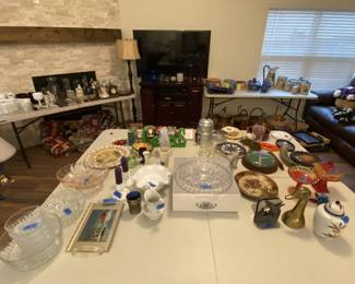 Waterford tray, bowls.