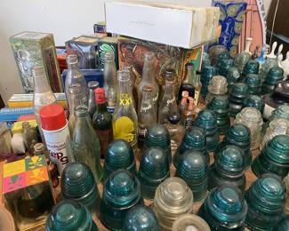 Glass Insulators, vintage soda bottles
