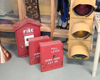 Fire alarm boxes and traffic light