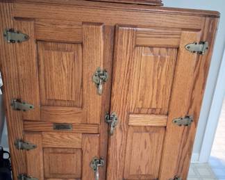 Antique icebox refrigerator