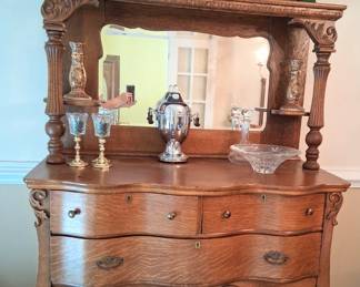 Antique tiger oak sideboard