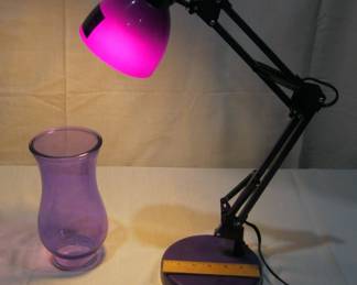 Purple Desk lamp & Vase