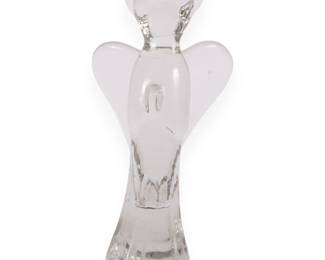 A Simon Pearce Clear Glass Angel Figurine