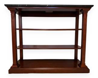 Neoclassical Revival Style Mahogany Etagere with Black Marble Top