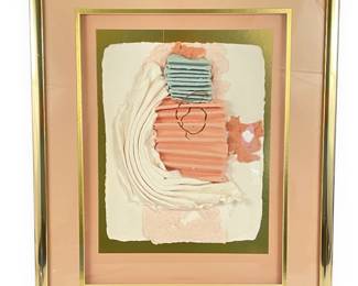 Abstract Mixed Media Relief Artwork, Signed 'Naxa'