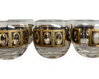 A Set of Six Culver Coronet Roly Poly Old Fashioned Glasses