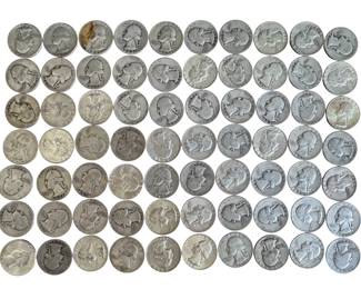 Lot of 70 Silver Quarters (1964 or Earlier)
