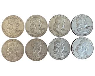 Lot of 8 Silver Half Dollars