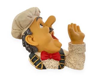 Vintage Composite Chef Figurine Wine Bottle Holder Kitchen Accessory