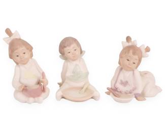 Three 1991 Homco Porcelain Angel Figurines