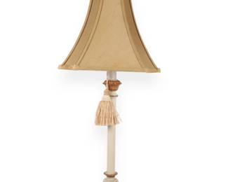 A French Style Painted Gold Table Lamp with Shade