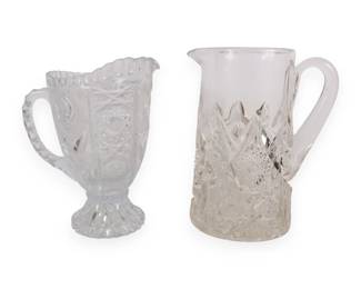 A Pair of American Brilliant Cut Glass Pitchers