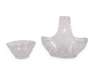 A Pair of Princess House Lead Crystal Basket and a J.G. Durand Lead Crystal Bowl