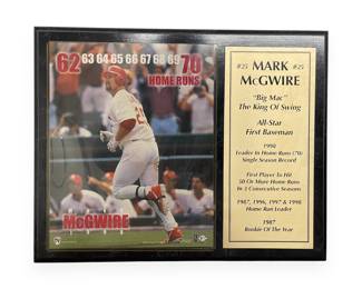 1998 Mark McGwire St. Louis Cardinals 70 Home Run Commemorative Wall Plaque