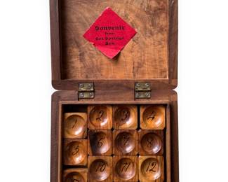 Italian Made Wooden Fifteen Puzzle, Souvenir from Hot Springs Ark.