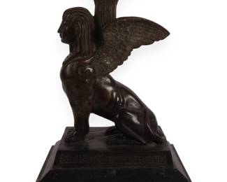 Maitland-Smith Egyptian Revival Sphinx Candlestick