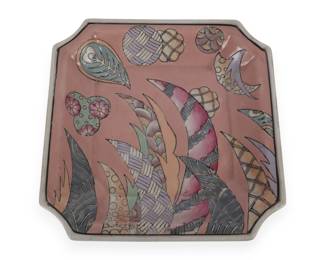 Dynasty by Heygill Macau Hand Painted Square Ceramic Plate