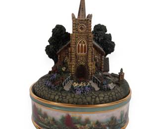 Thomas Kinkade 'Windermer Church' Illuminated Music Box