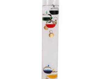 A Galileo Thermometer with Five Colored Spheres
