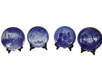 A Set of Four Bing & Grondahl and Royal Copenhagen 'Juleaften' Christmas Plates, 1968, 1970, 1971, 1972