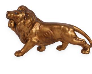 A Vintage Gold-Tone Composite Lion Figurine