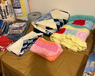 Unfinished quilt topper and crochet 