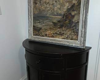 Half-moon wall cabinet