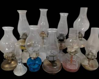 10 Glass Oil Lamps