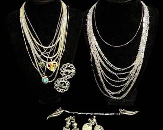 Silver Toned Necklaces And Earrings, Sarah Coventry, Hallmark, More