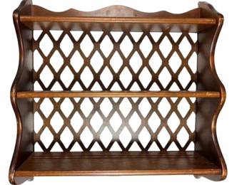 Hanging Wood Display w Lattice Design