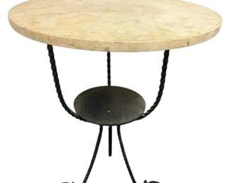 24 Round Marble Top Side Table