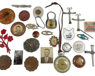 Vintage Pins, Tokens, And More