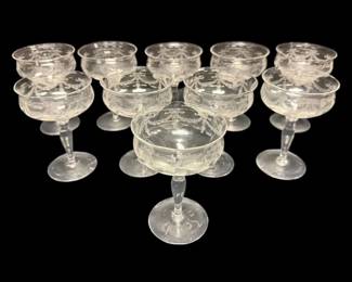 Bow Ribbon Etched Wine Glasses