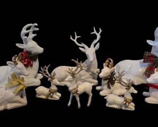 Ceramic Resin White Deer