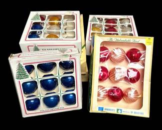 Glass And Satin Christmas Ornaments