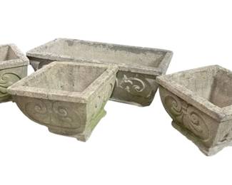 Four Cement Planters