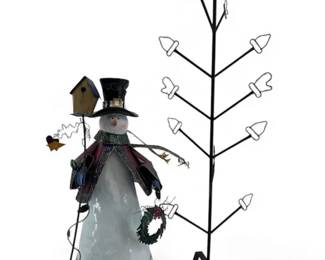Mitten Rack Metal Winter Themed Snow Man