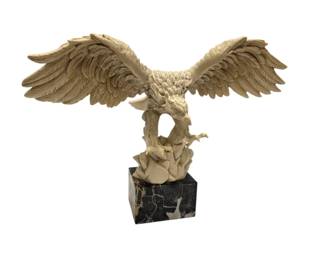A. Santini Marble Based Alabaster Eagle