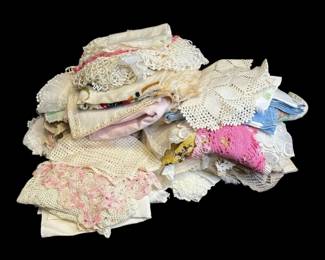 Vintage Dollies And Embroidered Linens