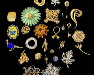 008 Gold Silver Toned Brooches Avon, Monet, More