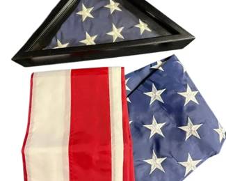 Folded American Flag In Shadow Box More