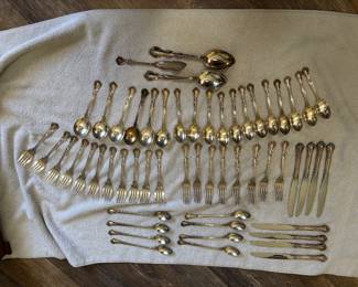 Large non monogrammed set Gorham Sterling Silver Flatware