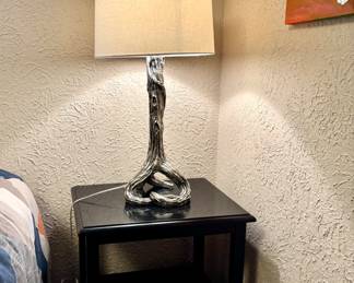 Lamp silver deco tree trunk  base