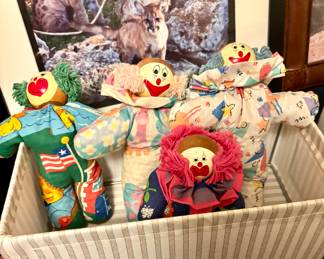 Vintage Wood Head Clown dolls
